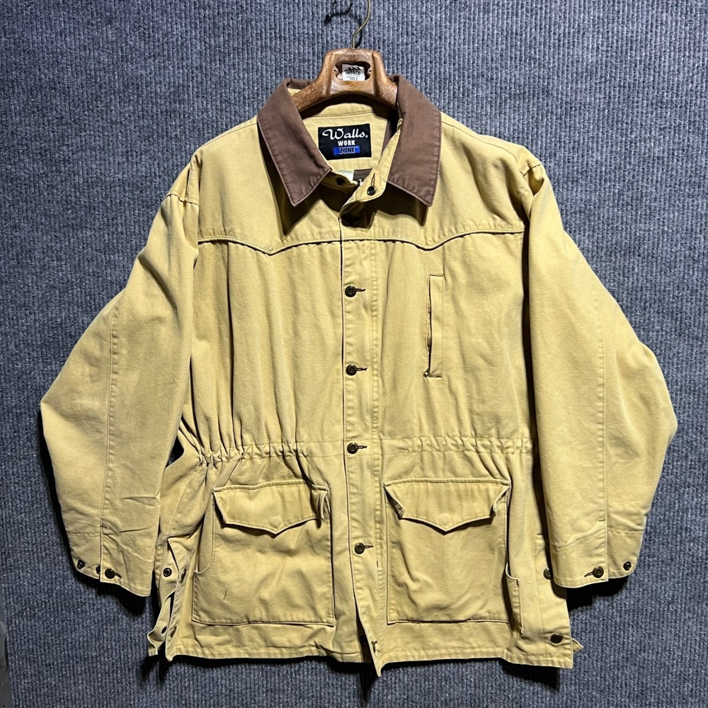 Vintage Walls Work Zone Field Jacket Mens XL Tan Canvas Utility Barn Coat